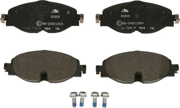 ATE 13.0460-2609.2 - Гальмівні колодки, дискові гальма autocars.com.ua