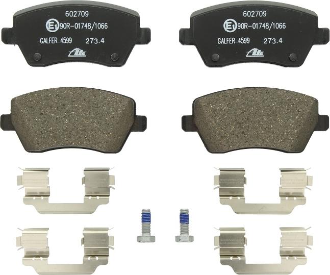 ATE 13.0460-2709.2 - Гальмівні колодки, дискові гальма autocars.com.ua