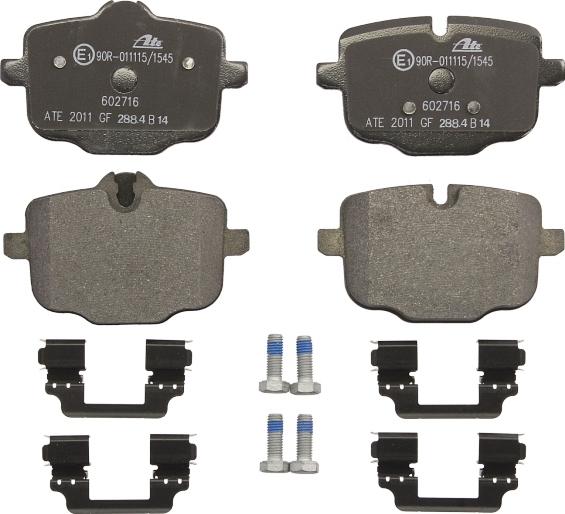 ATE 13.0460-2716.2 - Гальмівні колодки, дискові гальма autocars.com.ua