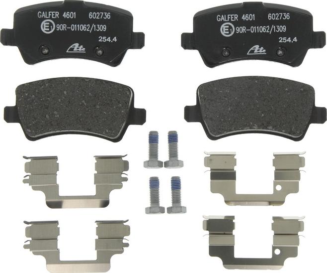 ATE 13.0460-2736.2 - Гальмівні колодки, дискові гальма autocars.com.ua