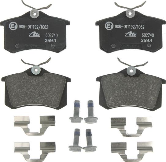 ATE 13.0460-2740.2 - Гальмівні колодки, дискові гальма autocars.com.ua