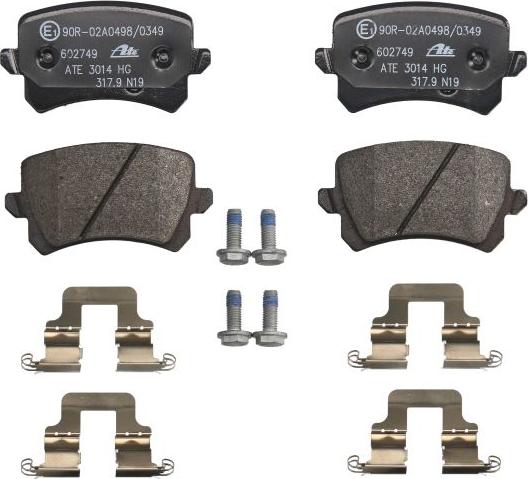 ATE 13.0460-2749.2 - Гальмівні колодки, дискові гальма autocars.com.ua