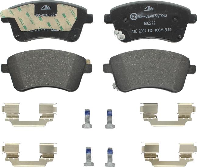 ATE 13.0460-2772.2 - Гальмівні колодки, дискові гальма autocars.com.ua
