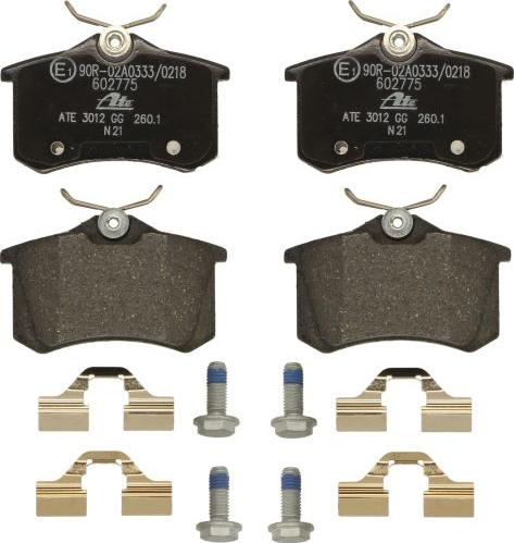 ATE 13.0460-2775.2 - Гальмівні колодки, дискові гальма autocars.com.ua