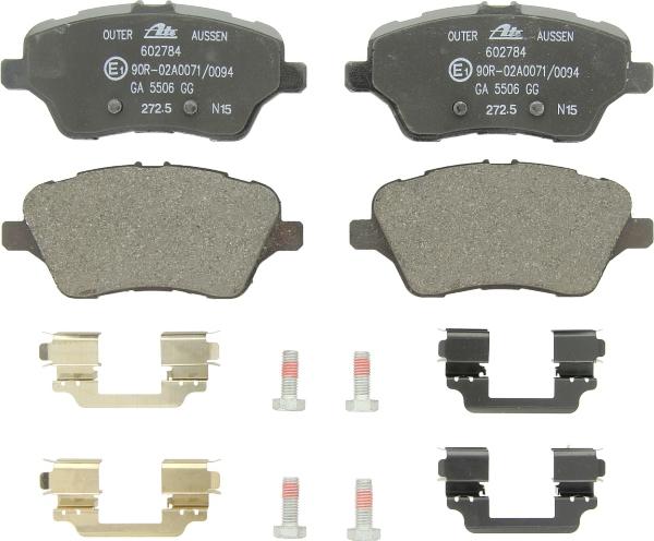 ATE 13.0460-2784.2 - Гальмівні колодки, дискові гальма autocars.com.ua