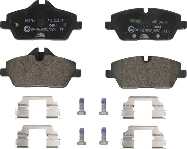 ATE 13.0460-2795.2 - Гальмівні колодки, дискові гальма autocars.com.ua