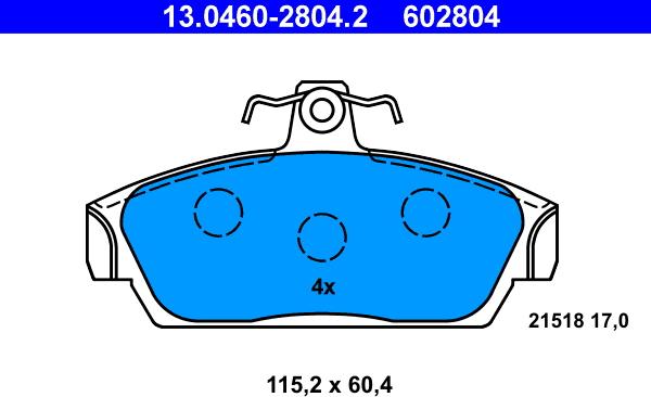 ATE 13046028042 - Гальмівні колодки, дискові гальма autocars.com.ua
