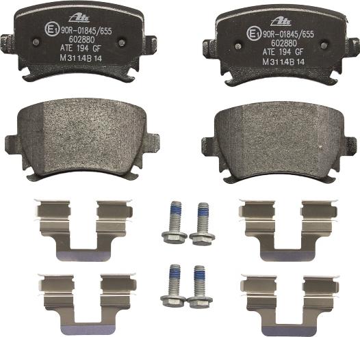 ATE 13.0460-2880.2 - Гальмівні колодки, дискові гальма autocars.com.ua