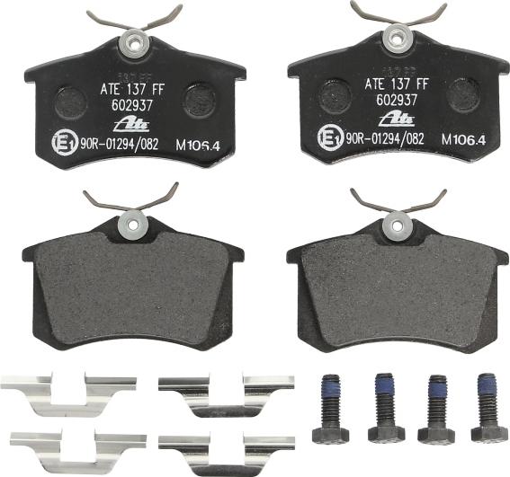 ATE 13.0460-2937.2 - Гальмівні колодки, дискові гальма autocars.com.ua