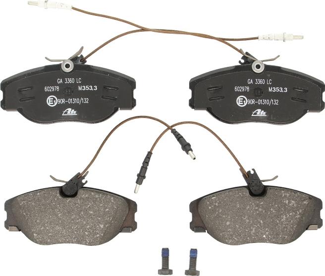 ATE 13.0460-2978.2 - Гальмівні колодки, дискові гальма autocars.com.ua