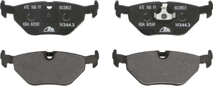 ATE 13.0460-3803.2 - Гальмівні колодки, дискові гальма autocars.com.ua