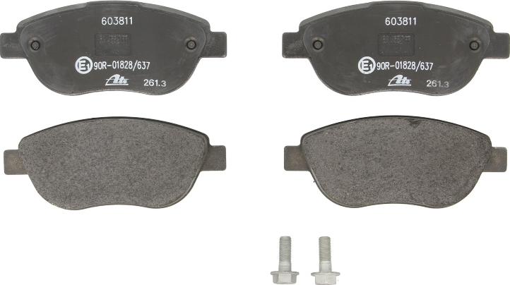 ATE 13.0460-3811.2 - Гальмівні колодки, дискові гальма autocars.com.ua