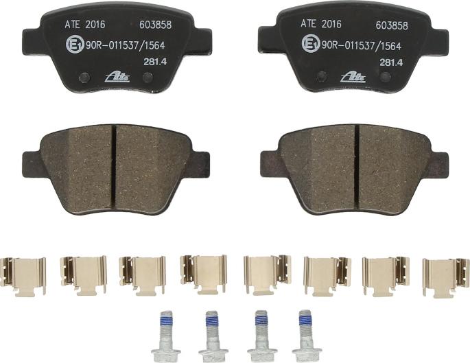 ATE 13.0460-3858.2 - Гальмівні колодки, дискові гальма autocars.com.ua
