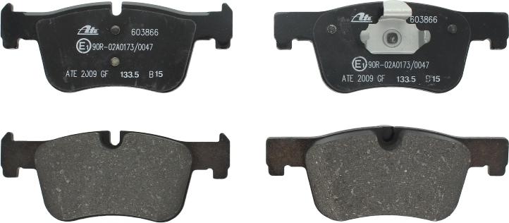 ATE 13.0460-3866.2 - Гальмівні колодки, дискові гальма autocars.com.ua