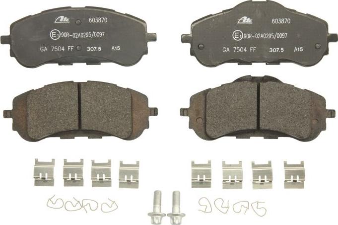 ATE 13.0460-3870.2 - Гальмівні колодки, дискові гальма autocars.com.ua