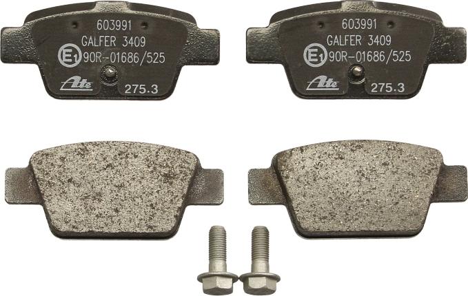 ATE 13.0460-3991.2 - Гальмівні колодки, дискові гальма autocars.com.ua