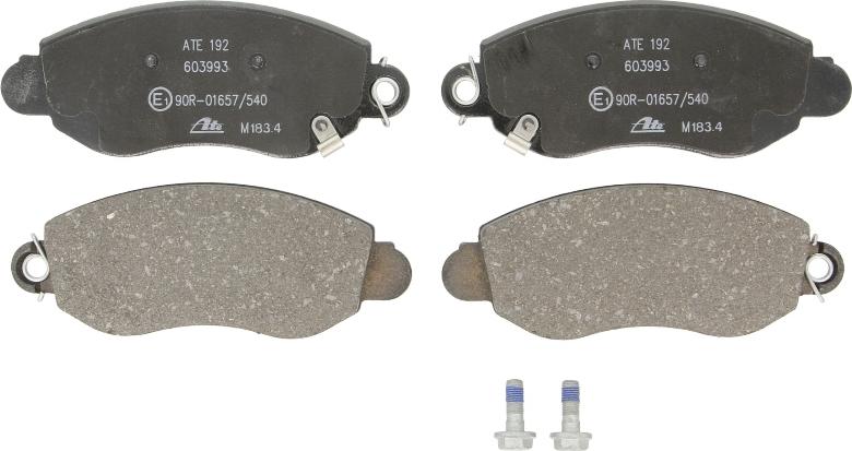 ATE 13.0460-3993.2 - Гальмівні колодки, дискові гальма autocars.com.ua