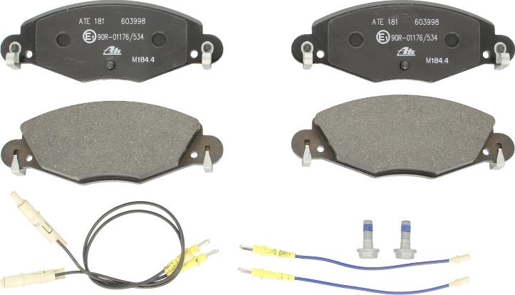 ATE 13.0460-3998.2 - Гальмівні колодки, дискові гальма autocars.com.ua