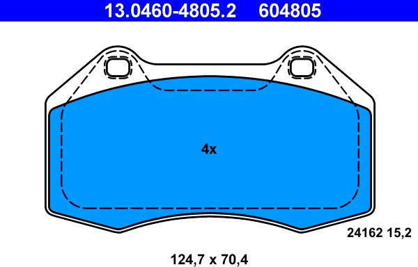 ATE 13.0460-4805.2 - Тормозные колодки, дисковые, комплект avtokuzovplus.com.ua