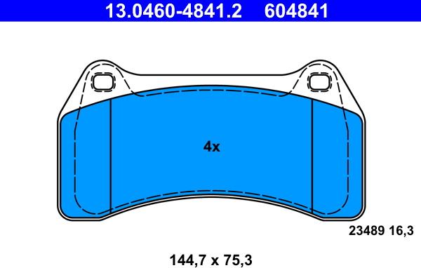 ATE 13.0460-4841.2 - Тормозные колодки, дисковые, комплект autodnr.net