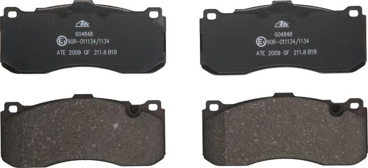 ATE 13.0460-4848.2 - Гальмівні колодки, дискові гальма autocars.com.ua