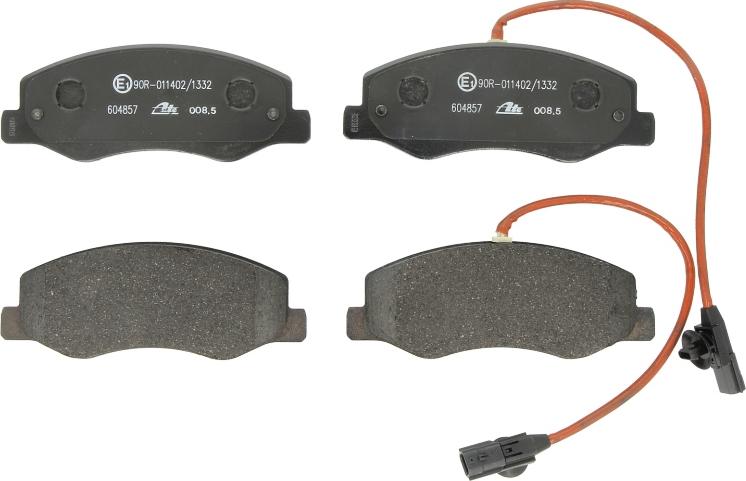 ATE 13.0460-4857.2 - Гальмівні колодки, дискові гальма autocars.com.ua