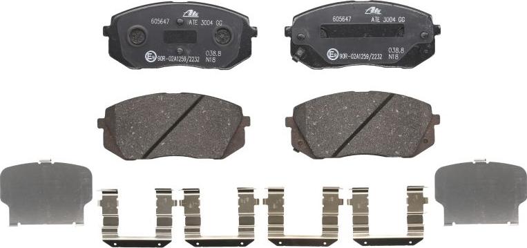 ATE 13.0460-5647.2 - Гальмівні колодки, дискові гальма autocars.com.ua