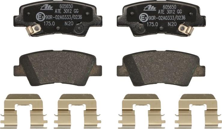 ATE 13.0460-5650.2 - Гальмівні колодки, дискові гальма autocars.com.ua