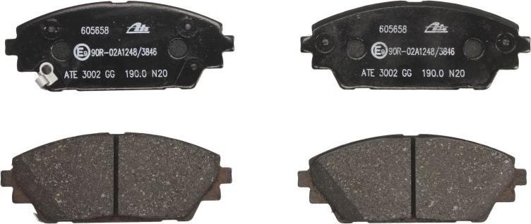 ATE 13.0460-5658.2 - Гальмівні колодки, дискові гальма autocars.com.ua