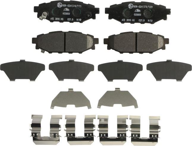 ATE 13.0460-5669.2 - Гальмівні колодки, дискові гальма autocars.com.ua