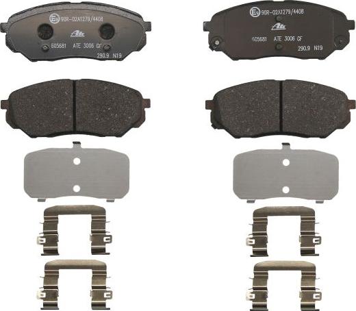 ATE 13.0460-5681.2 - Гальмівні колодки, дискові гальма autocars.com.ua