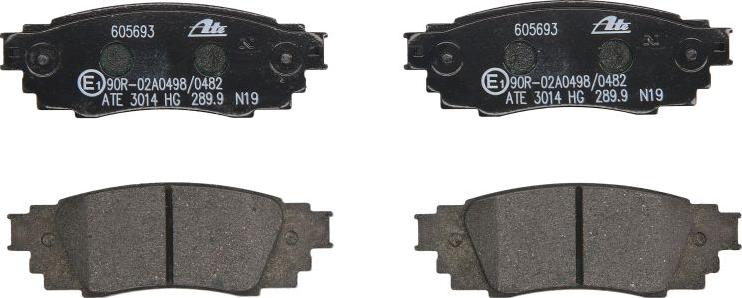 ATE 13.0460-5693.2 - Гальмівні колодки, дискові гальма autocars.com.ua