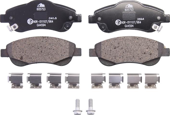 ATE 13.0460-5753.2 - Гальмівні колодки, дискові гальма autocars.com.ua