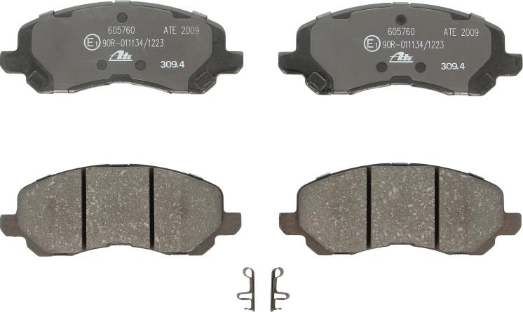 ATE 13.0460-5760.2 - Гальмівні колодки, дискові гальма autocars.com.ua