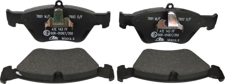 ATE 13.0460-7080.2 - Гальмівні колодки, дискові гальма autocars.com.ua
