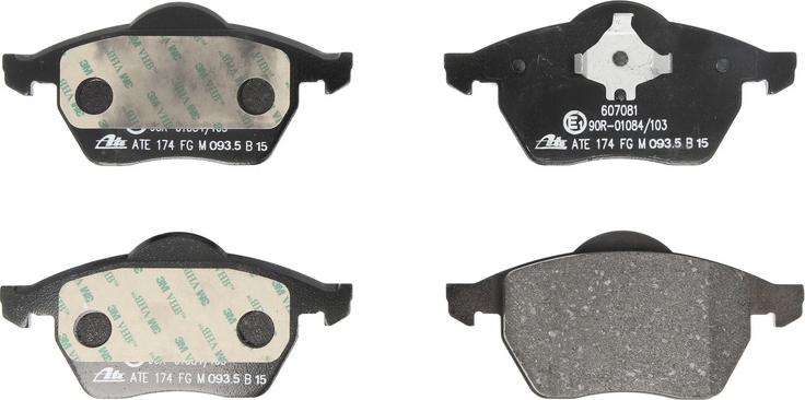 ATE 13.0460-7081.2 - Гальмівні колодки, дискові гальма autocars.com.ua