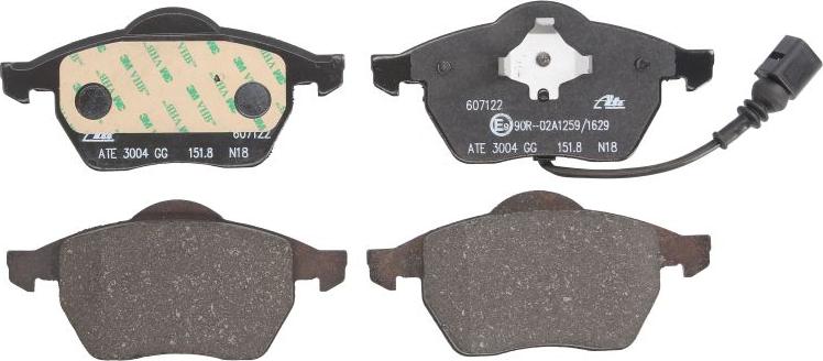 ATE 13.0460-7122.2 - Гальмівні колодки, дискові гальма autocars.com.ua