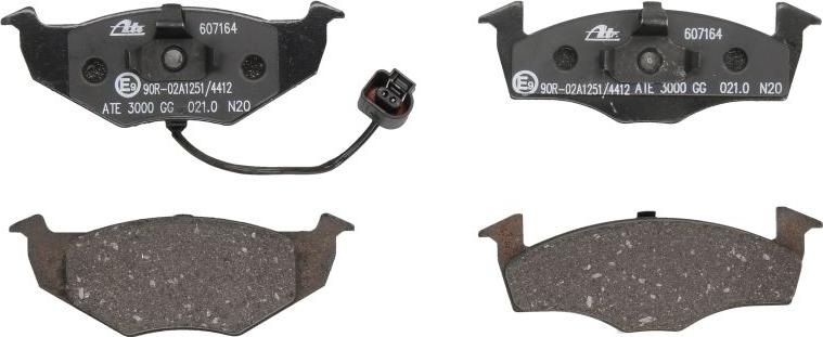 ATE 13.0460-7164.2 - Гальмівні колодки, дискові гальма autocars.com.ua