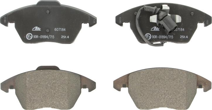 ATE 13.0460-7184.2 - Гальмівні колодки, дискові гальма autocars.com.ua