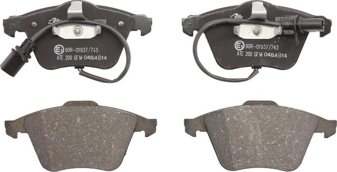 ATE 13.0460-7201.2 - Гальмівні колодки, дискові гальма autocars.com.ua