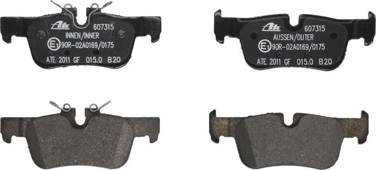 ATE 13.0460-7315.2 - Гальмівні колодки, дискові гальма autocars.com.ua