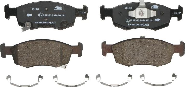 ATE 13.0460-7360.2 - Гальмівні колодки, дискові гальма autocars.com.ua