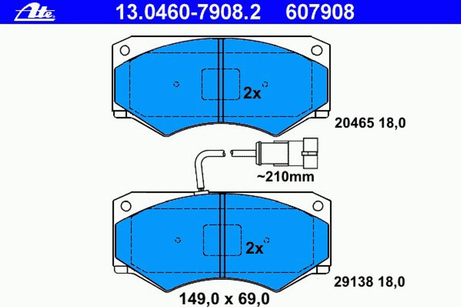 ATE 13046079082 - Гальмівні колодки, дискові гальма autocars.com.ua