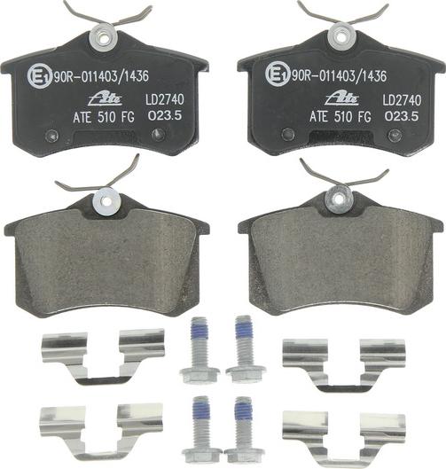 ATE 13.0470-2740.2 - Гальмівні колодки, дискові гальма autocars.com.ua