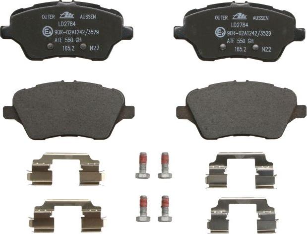 ATE 13.0470-2784.2 - Гальмівні колодки, дискові гальма autocars.com.ua