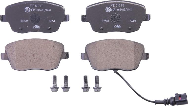 ATE 13.0470-2884.2 - Гальмівні колодки, дискові гальма autocars.com.ua