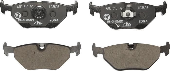 ATE 13.0470-3605.2 - Гальмівні колодки, дискові гальма autocars.com.ua