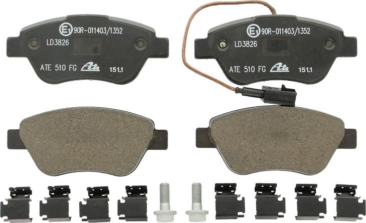 ATE 13.0470-3826.2 - Гальмівні колодки, дискові гальма autocars.com.ua