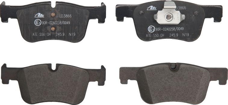 ATE 13.0470-3866.2 - Гальмівні колодки, дискові гальма autocars.com.ua