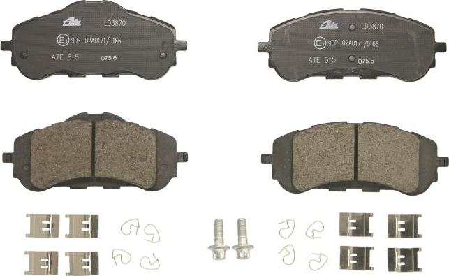 ATE 13.0470-3870.2 - Гальмівні колодки, дискові гальма autocars.com.ua